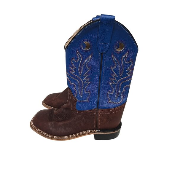 Cody James Kid's Brown & Blue Square Toe Western Boots BBSC1840 Size 3D - Picture 4 of 7